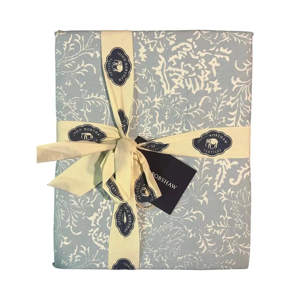 JOHN ROBSHAW $425 AVNI light indigo blue organic king duvet cover